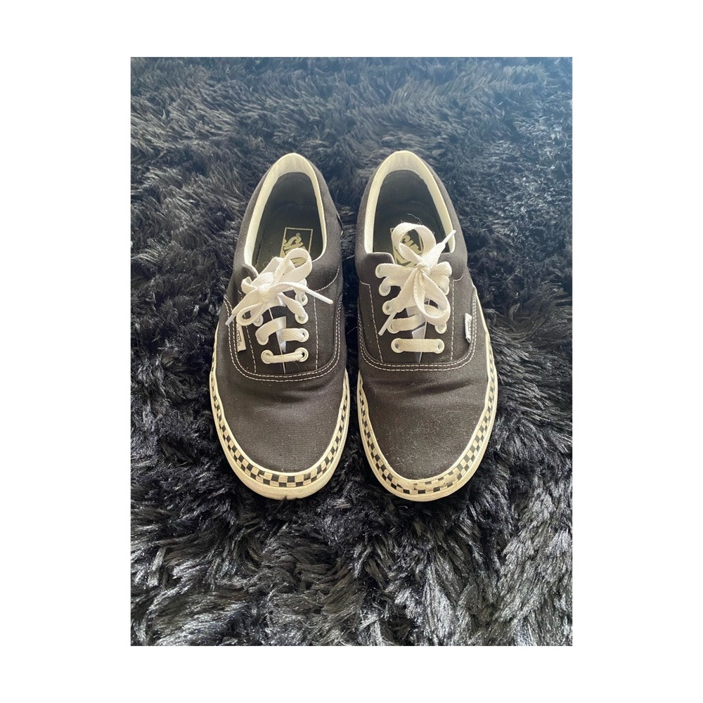 Women’s black checkered vans